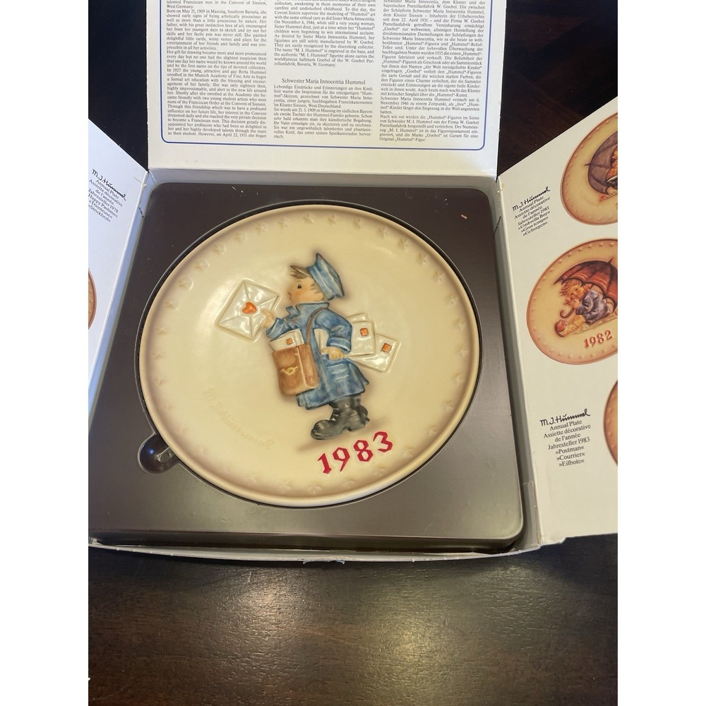 1983 M.J. Hummel Annual Plate Postman 13 Ed Goebel Germany New In Box